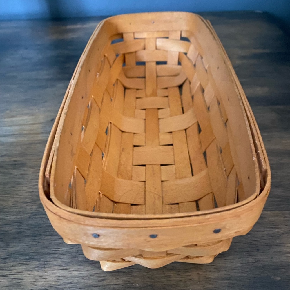 Longaberger Woven 2002 Rectangular W/Insert Basket 11.5x5